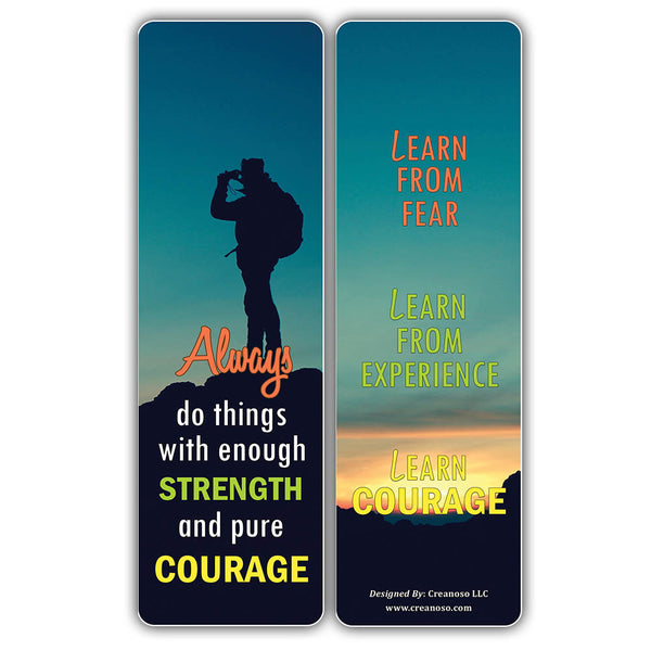 Creanoso Inspirational Courage Quotes Bookmarks ÃƒÂ¢Ã¢â€šÂ¬Ã¢â‚¬Å“ Motivational Rewards Cards - Premium Gifts