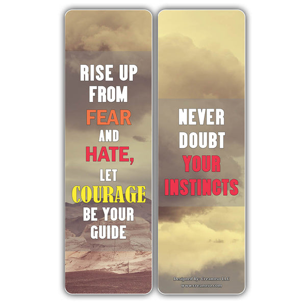 Creanoso Inspirational Courage Quotes Bookmarks ÃƒÂ¢Ã¢â€šÂ¬Ã¢â‚¬Å“ Motivational Rewards Cards - Premium Gifts