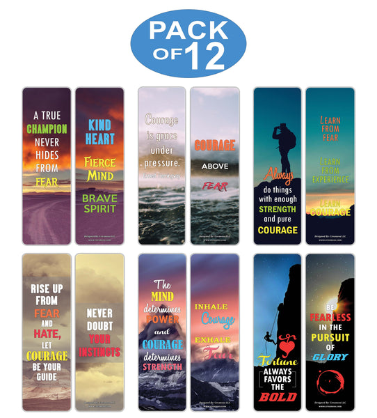 Creanoso Inspirational Courage Quotes Bookmarks ÃƒÂ¢Ã¢â€šÂ¬Ã¢â‚¬Å“ Motivational Rewards Cards - Premium Gifts