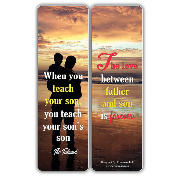 Creanoso Father and Son Sayings Quote Bookmarks ÃƒÂ¢Ã¢â€šÂ¬Ã¢â‚¬Å“ Inspirational Parental Sayings for Dads and Sons