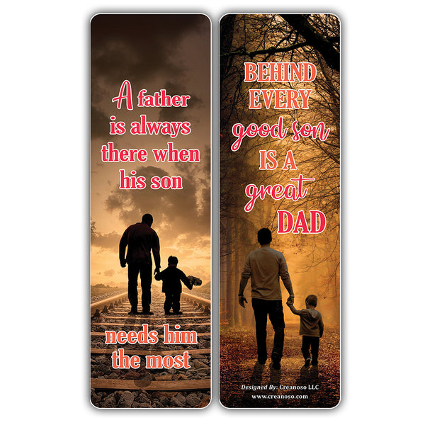 Creanoso Father and Son Sayings Quote Bookmarks ÃƒÂ¢Ã¢â€šÂ¬Ã¢â‚¬Å“ Inspirational Parental Sayings for Dads and Sons