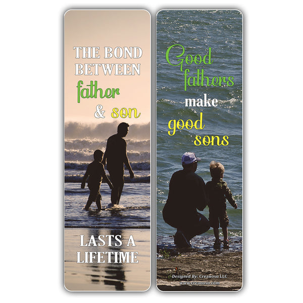 Creanoso Father and Son Sayings Quote Bookmarks ÃƒÂ¢Ã¢â€šÂ¬Ã¢â‚¬Å“ Inspirational Parental Sayings for Dads and Sons