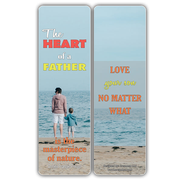 Creanoso Father and Son Sayings Quote Bookmarks ÃƒÂ¢Ã¢â€šÂ¬Ã¢â‚¬Å“ Inspirational Parental Sayings for Dads and Sons