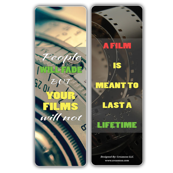 Creanoso Filmmaking Quotes Bookmarks ÃƒÂ¢Ã¢â€šÂ¬Ã¢â‚¬Å“ Inspirational Quote Sayings for Filmmakers