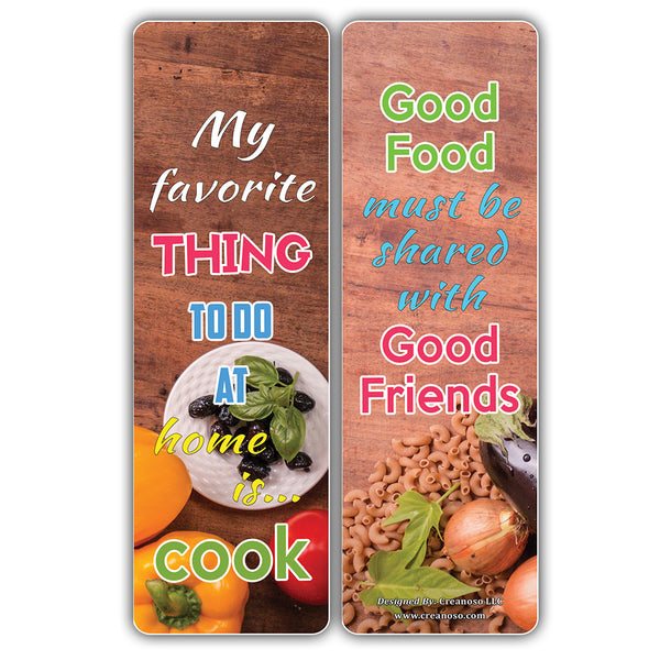 Creanoso Inspirational Food Lovers Quotes Bookmarks Series 2 ÃƒÂ¢Ã¢â€šÂ¬Ã¢â‚¬Å“ Premium Stocking Stuffers Gifts