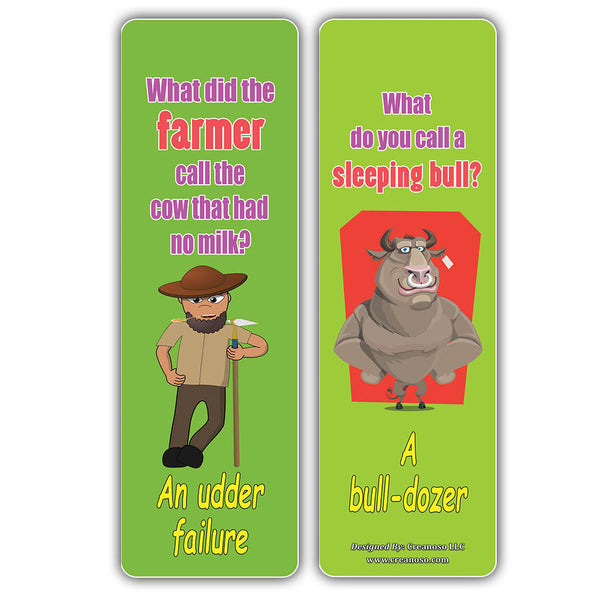 Creanoso Bookmarks Cards for Kids (30-Pack) - Hilariously Silly and Funny Jokes Series 3 - Excellent Party Favors Teacher Classroom Reading Rewards and Incentive Gifts for Young Readers. Boys & Girls