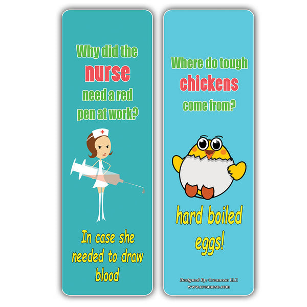 Creanoso Funny Jokes Series 3 Bookmarks for Kids - Hilariously Silly and Funny Jokes Bookmark Cards