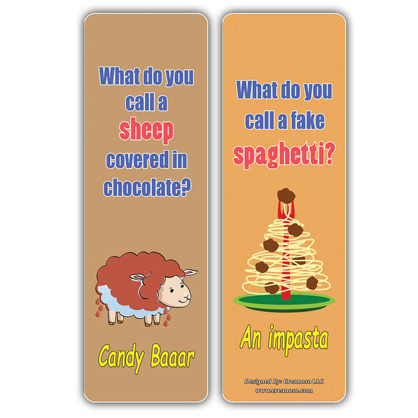 Creanoso Funny Jokes Series 3 Bookmarks for Kids - Hilariously Silly and Funny Jokes Bookmark Cards