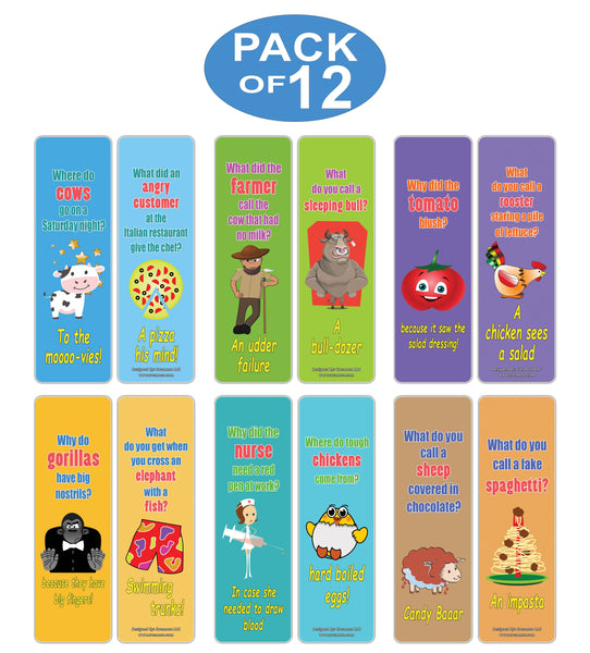 Creanoso Funny Jokes Series 3 Bookmarks for Kids - Hilariously Silly and Funny Jokes Bookmark Cards