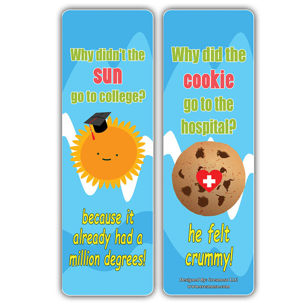 Creanoso Funny Jokes Series 4 Bookmarks for Kids - Hilariously Silly and Funny Jokes Bookmark Cards