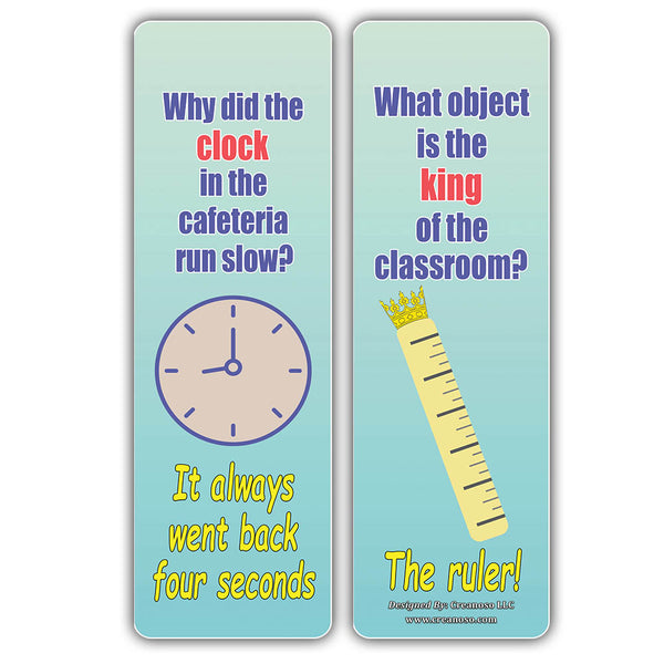 Creanoso Funny Jokes Series 4 Bookmarks for Kids - Hilariously Silly and Funny Jokes Bookmark Cards