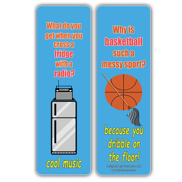 Creanoso Funny Jokes Series 4 Bookmarks for Kids - Hilariously Silly and Funny Jokes Bookmark Cards