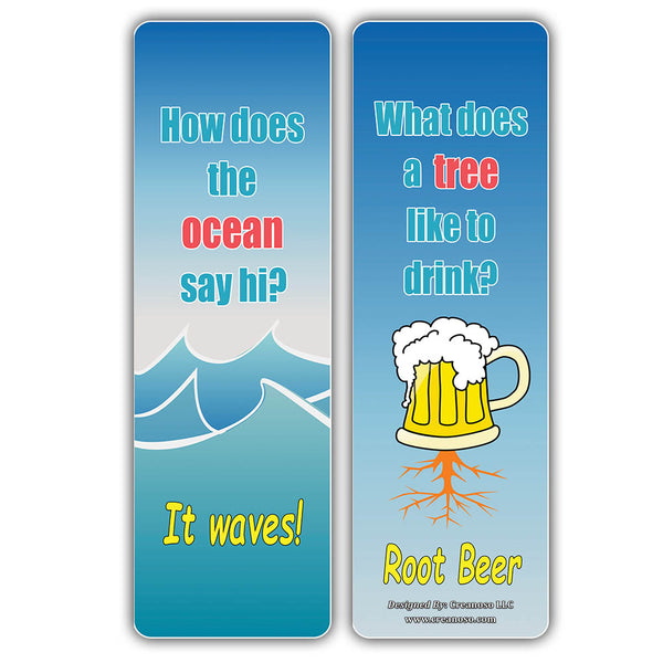 Creanoso Funny Jokes Series 4 Bookmarks for Kids - Hilariously Silly and Funny Jokes Bookmark Cards