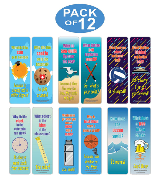 Creanoso Funny Jokes Series 4 Bookmarks for Kids - Hilariously Silly and Funny Jokes Bookmark Cards