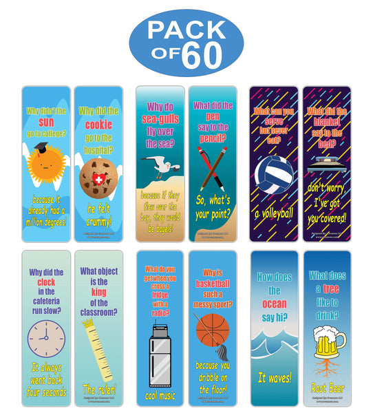 Creanoso Funny Jokes Series 4 Bookmarks for Kids - Hilariously Silly and Funny Jokes Bookmark Cards