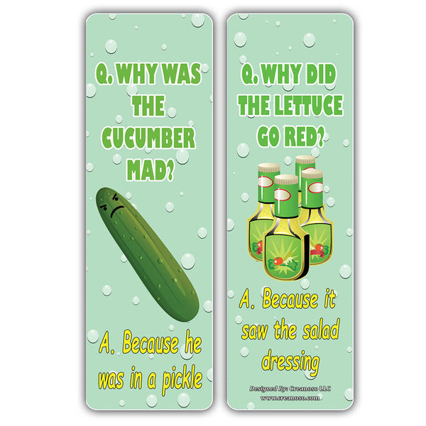 Creanoso Funny Fruit and Veggies Lunch Jokes Bookmarks for Kids ÃƒÂ¢Ã¢â€šÂ¬Ã¢â‚¬Å“ Premium Stocking Stuffers Gifts