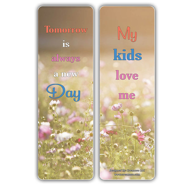 Creanoso Positive Words of Affirmation for Moms Bookmarks ÃƒÂ¢Ã¢â€šÂ¬Ã¢â‚¬Å“ Premium Bookmarks Gift Card Collection