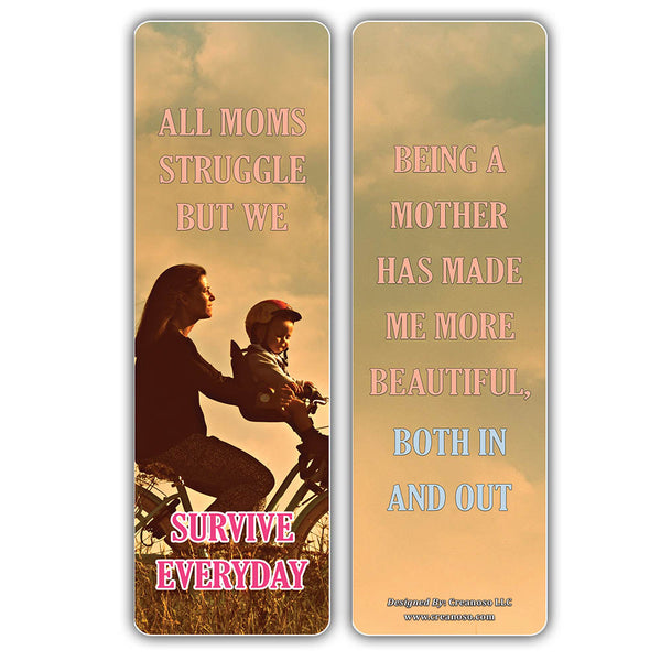 Creanoso Positive Words of Affirmation for Moms Bookmarks ÃƒÂ¢Ã¢â€šÂ¬Ã¢â‚¬Å“ Premium Bookmarks Gift Card Collection