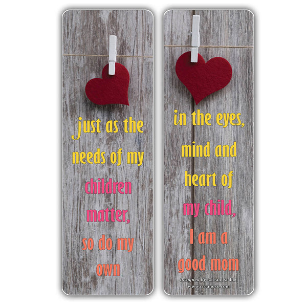 Creanoso Positive Words of Affirmation for Moms Bookmarks ÃƒÂ¢Ã¢â€šÂ¬Ã¢â‚¬Å“ Premium Bookmarks Gift Card Collection