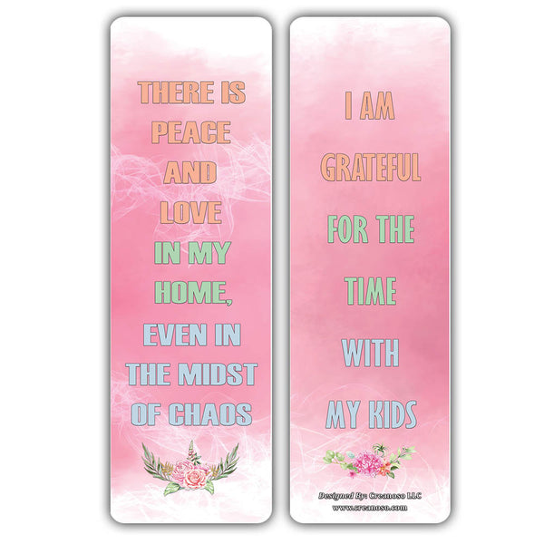 Creanoso Positive Words of Affirmation for Moms Bookmarks ÃƒÂ¢Ã¢â€šÂ¬Ã¢â‚¬Å“ Premium Bookmarks Gift Card Collection