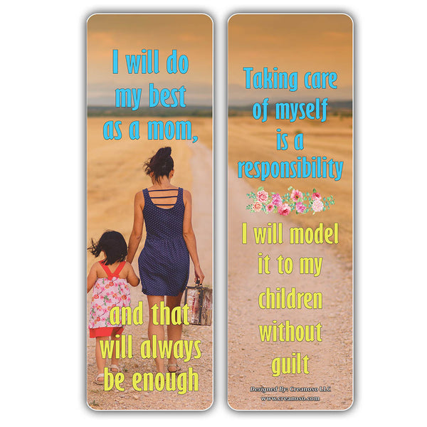 Creanoso Positive Words of Affirmation for Moms Bookmarks ÃƒÂ¢Ã¢â€šÂ¬Ã¢â‚¬Å“ Premium Bookmarks Gift Card Collection