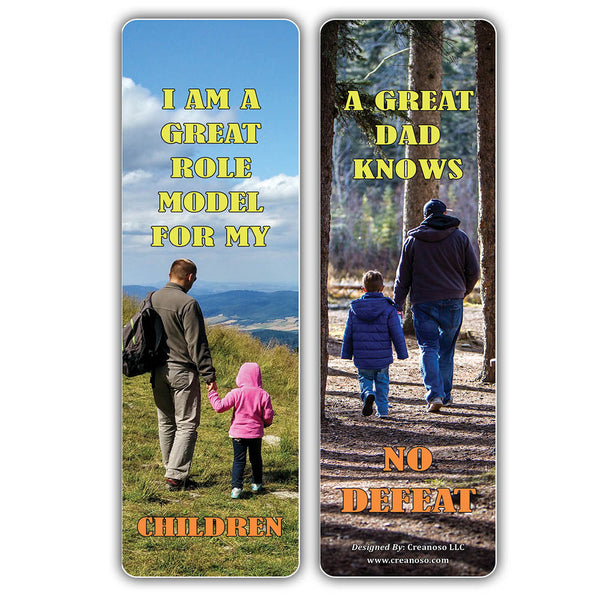 Creanoso Amazing Affirmation Words for Fathers Bookmarks ÃƒÂ¢Ã¢â€šÂ¬Ã¢â‚¬Å“ Premium Bookmarks Gift Cards