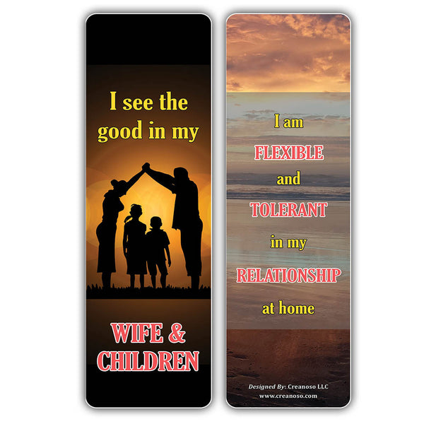 Creanoso Amazing Affirmation Words for Fathers Bookmarks ÃƒÂ¢Ã¢â€šÂ¬Ã¢â‚¬Å“ Premium Bookmarks Gift Cards