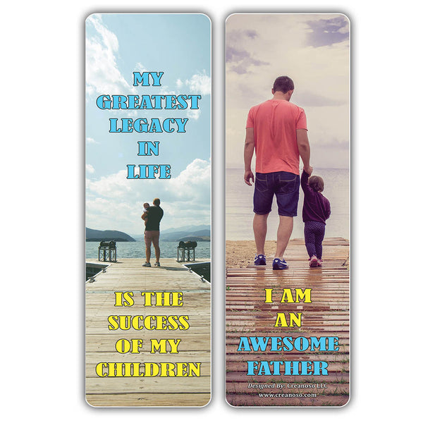 Creanoso Amazing Affirmation Words for Fathers Bookmarks ÃƒÂ¢Ã¢â€šÂ¬Ã¢â‚¬Å“ Premium Bookmarks Gift Cards