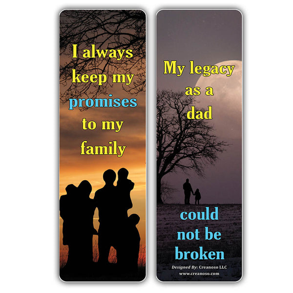 Creanoso Amazing Affirmation Words for Fathers Bookmarks ÃƒÂ¢Ã¢â€šÂ¬Ã¢â‚¬Å“ Premium Bookmarks Gift Cards