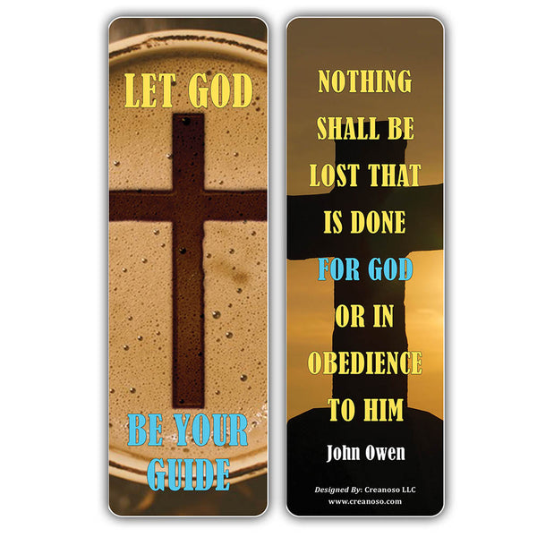 Creanoso Inspiring Christian Quote Sayings Bookmarker Cards - Unique Christian Faith Reading Gifts