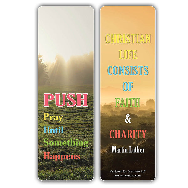 Creanoso Inspiring Christian Quote Sayings Bookmarker Cards - Unique Christian Faith Reading Gifts