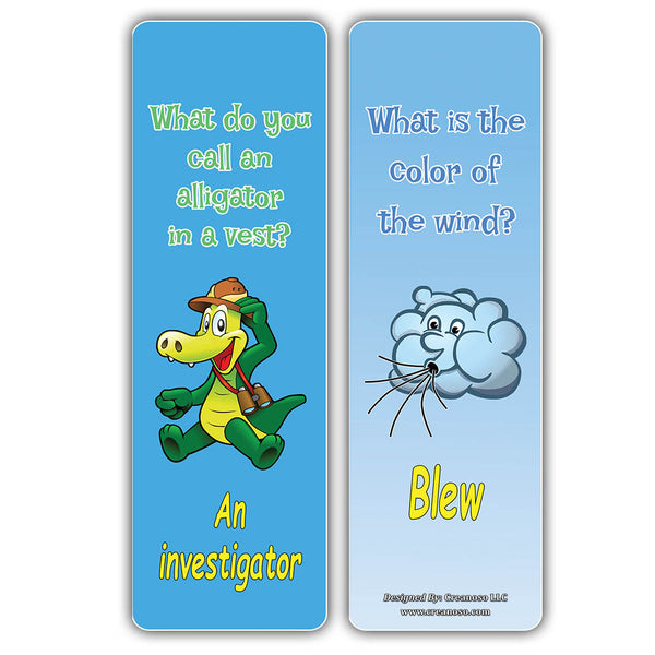 Creanoso Hilariously Silly and Funny Jokes Series 5 Bookmarks - Cool and Unique Book Page Clippers