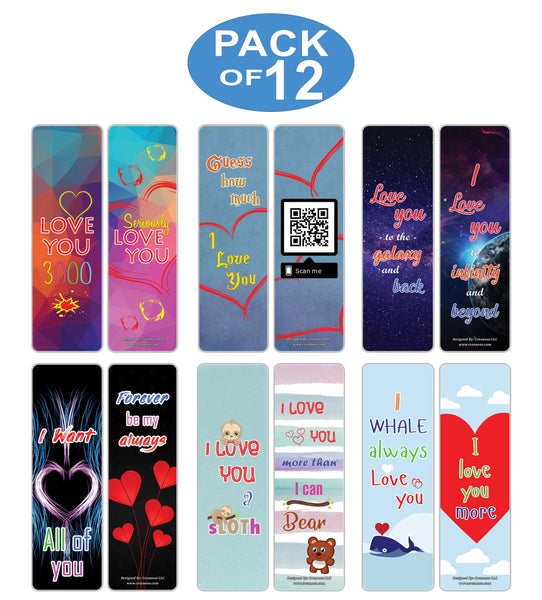 Creanoso Love You 3000 Bookmarks - Romantic Book Clipper Reading Gifts for Dads Wife Dads Daughter