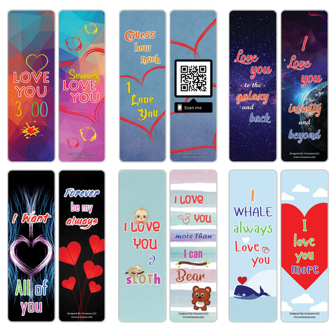 Creanoso Love You 3000 Bookmarks - Romantic Book Clipper Reading Gifts for Dads Wife Dads Daughter