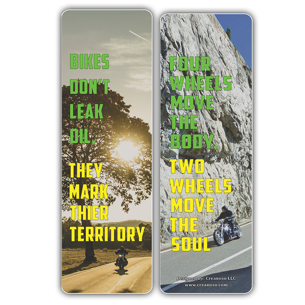 Creanoso Motorcycle Bookmark Cards  ÃƒÂ¢Ã¢â€šÂ¬Ã¢â‚¬Å“ Stocking Stuffers Gift for Motorcycle Riders - Premium Gift Set
