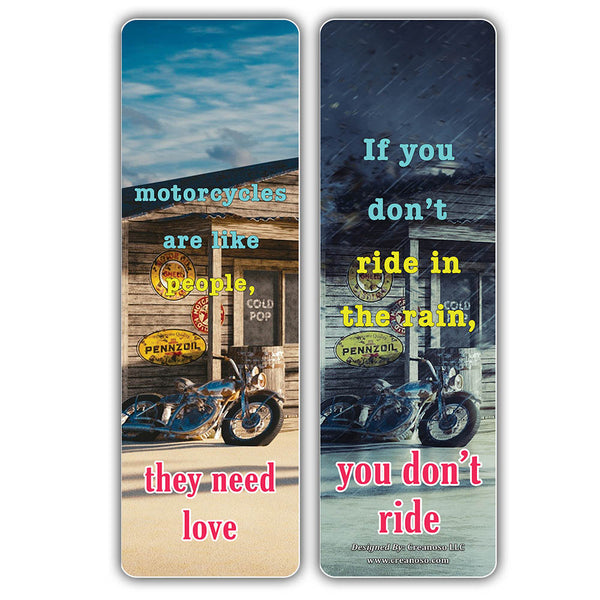 Creanoso Motorcycle Bookmark Cards  ÃƒÂ¢Ã¢â€šÂ¬Ã¢â‚¬Å“ Stocking Stuffers Gift for Motorcycle Riders - Premium Gift Set