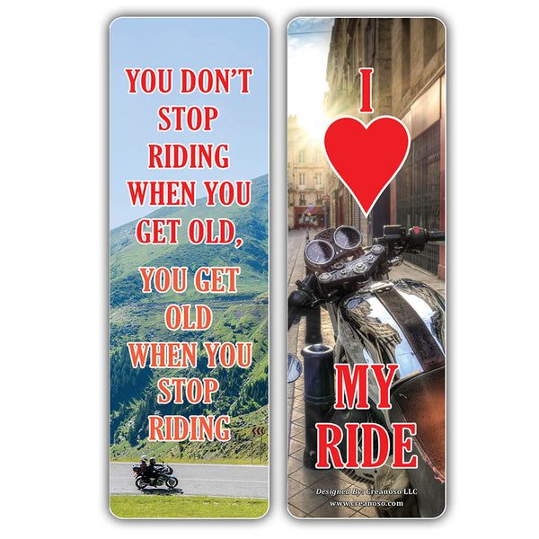 Creanoso Motorcycle Bookmark Cards  ÃƒÂ¢Ã¢â€šÂ¬Ã¢â‚¬Å“ Stocking Stuffers Gift for Motorcycle Riders - Premium Gift Set