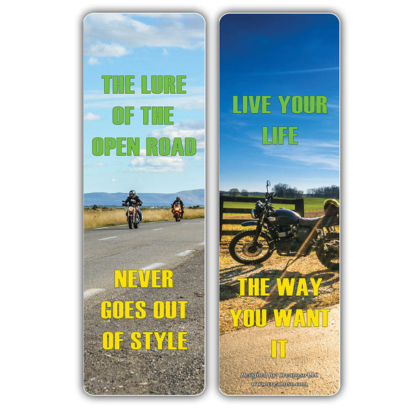 Creanoso Motorcycle Bookmark Cards  ÃƒÂ¢Ã¢â€šÂ¬Ã¢â‚¬Å“ Stocking Stuffers Gift for Motorcycle Riders - Premium Gift Set
