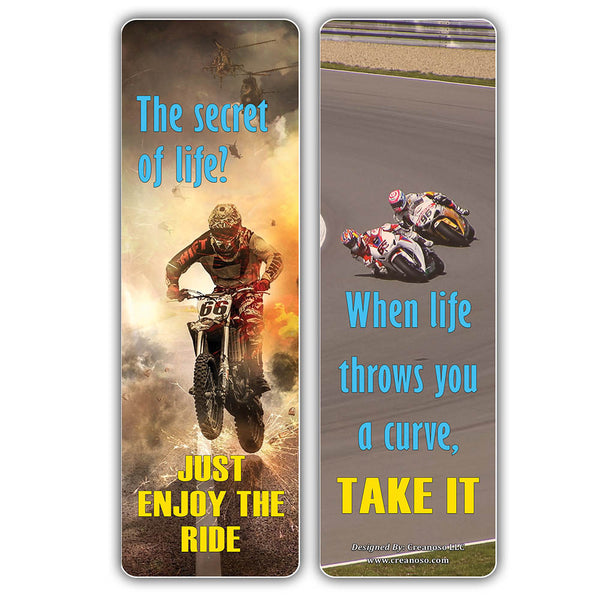 Creanoso Motorcycle Bookmark Cards  ÃƒÂ¢Ã¢â€šÂ¬Ã¢â‚¬Å“ Stocking Stuffers Gift for Motorcycle Riders - Premium Gift Set