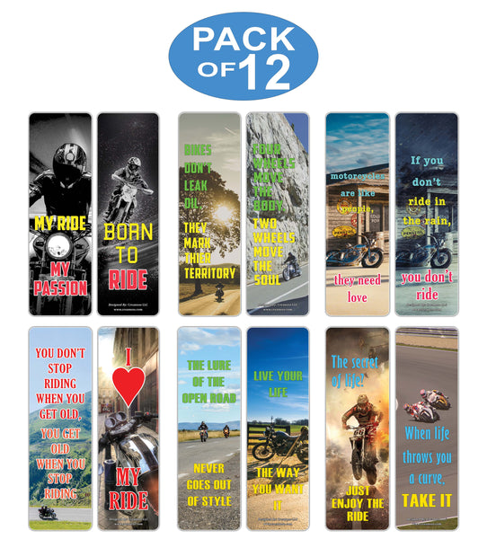 Creanoso Motorcycle Bookmark Cards  ÃƒÂ¢Ã¢â€šÂ¬Ã¢â‚¬Å“ Stocking Stuffers Gift for Motorcycle Riders - Premium Gift Set