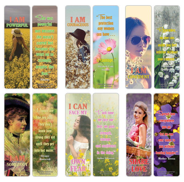 Creanoso Women Inspirational Quotes On Strength Bookmarks ÃƒÂ¢Ã¢â€šÂ¬Ã¢â‚¬Å“ Flower Themed Cards