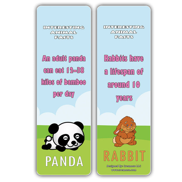 Creanoso Animal Fun Facts Bookmarks Series 3 - Cool and Unique Educational Bookmarkers