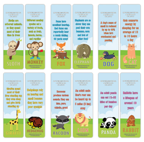 Creanoso Animal Fun Facts Bookmarks Series 3 - Cool and Unique Educational Bookmarkers