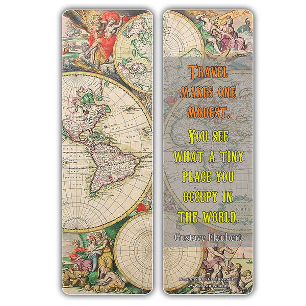 Creanoso Vintage Map Bookmarks Series 2 ÃƒÂ¢Ã¢â€šÂ¬Ã¢â‚¬Å“ Premium Stocking Stuffers Gifts for Bookworms