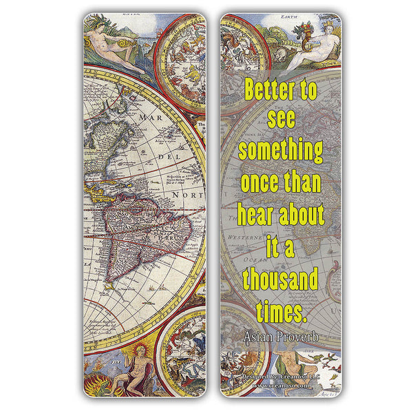 Creanoso Vintage Map Bookmarks Series 2 ÃƒÂ¢Ã¢â€šÂ¬Ã¢â‚¬Å“ Premium Stocking Stuffers Gifts for Bookworms