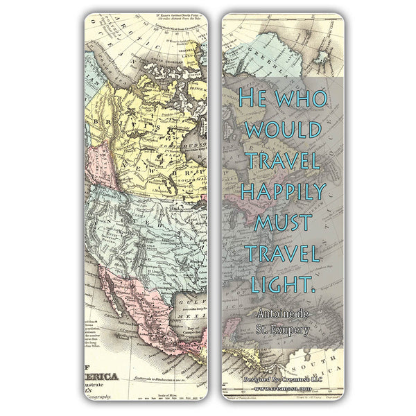 Creanoso Vintage Map Bookmarks Series 2 ÃƒÂ¢Ã¢â€šÂ¬Ã¢â‚¬Å“ Premium Stocking Stuffers Gifts for Bookworms