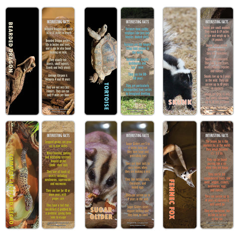 Creanoso Exotic Pet Animal Bookmarker Cards (30-Pack) ÃƒÂ¢Ã¢â€šÂ¬Ã¢â‚¬Å“ Stocking Stuffers Gift for Men, Women, Adult, Teens, Boys & Girls ÃƒÂ¢Ã¢â€šÂ¬Ã¢â‚¬Å“ Party Favors Supplies ÃƒÂ¢Ã¢â€šÂ¬Ã¢â‚¬Å“ Employee Reward Incentives ÃƒÂ¢Ã¢â€šÂ¬Ã¢â‚¬Å“ Book Mark