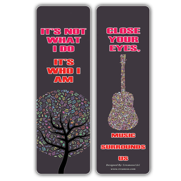 Creanoso Inspiring Music Sayings Bookmarks Series 3 ÃƒÂ¢Ã¢â€šÂ¬Ã¢â‚¬Å“ Premium Stocking Stuffers Gifts for Bookworms