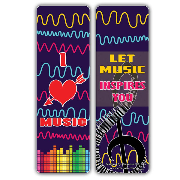 Creanoso Inspiring Music Sayings Bookmarks Series 3 ÃƒÂ¢Ã¢â€šÂ¬Ã¢â‚¬Å“ Premium Stocking Stuffers Gifts for Bookworms