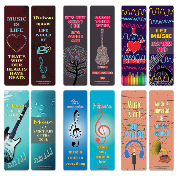 Creanoso Inspiring Music Sayings Bookmarks Series 3 ÃƒÂ¢Ã¢â€šÂ¬Ã¢â‚¬Å“ Premium Stocking Stuffers Gifts for Bookworms